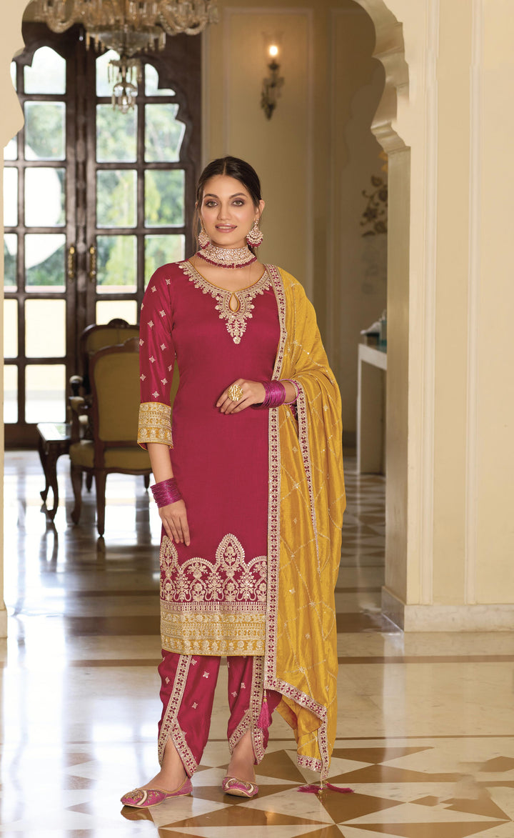 Readymade Designer Party Wear Salwar Kameez in Red