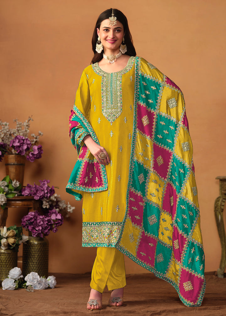 Readymade Elegant Yellow Salwar Kameez