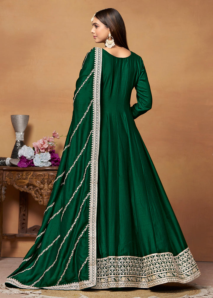 Readymade Green Designer Anarkali Salwar Kameez