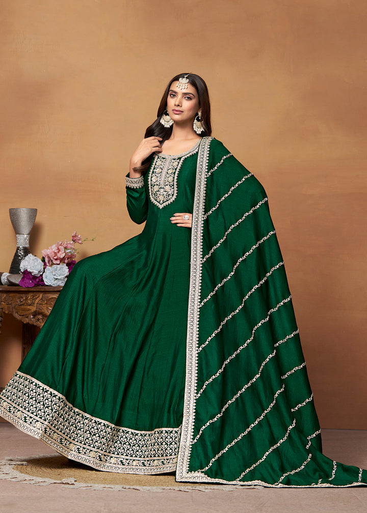 Readymade Green Designer Anarkali Salwar Kameez