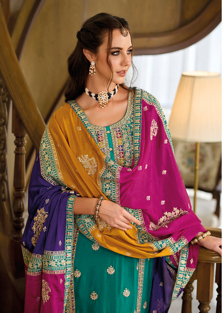 Readymade Elegant Dusty Green Salwar Kameez