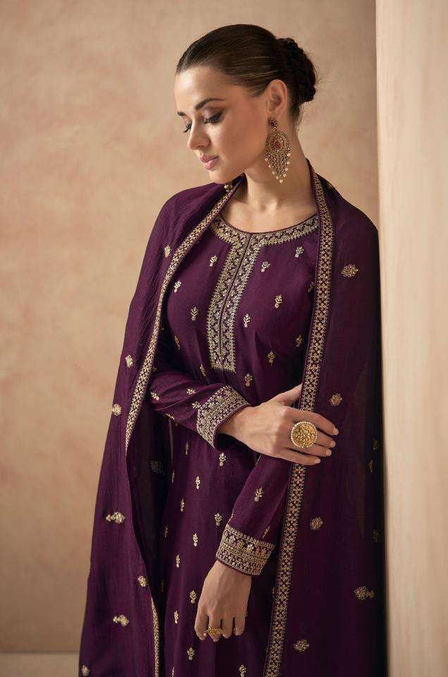 Stunning Purple Partywear Designer Salwar Suit
