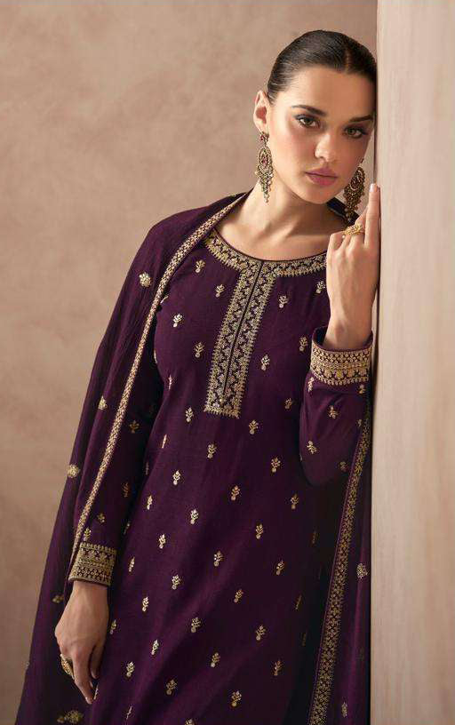 Stunning Purple Partywear Designer Salwar Suit