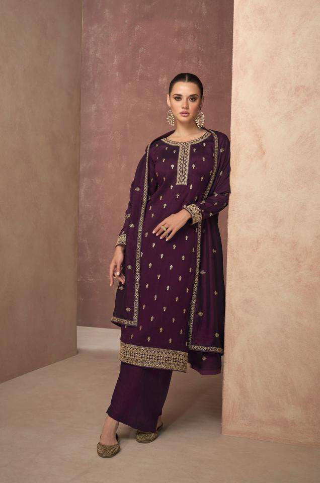 Stunning Purple Partywear Designer Salwar Suit
