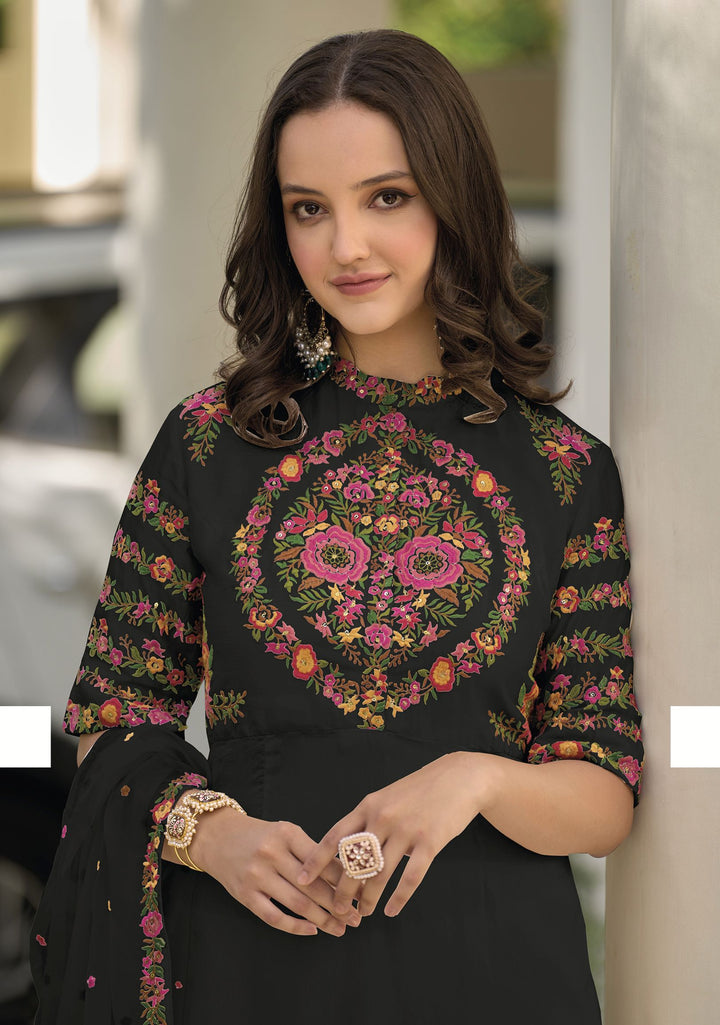 Readymade Indian Designer Party Wear Salwar Kameez in Black