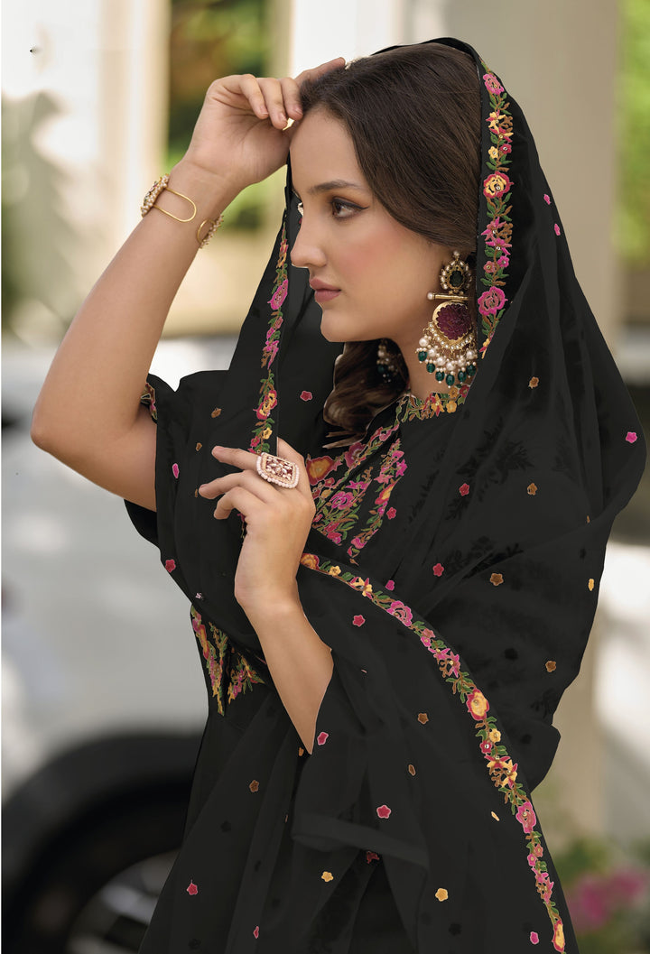 Readymade Indian Designer Party Wear Salwar Kameez in Black