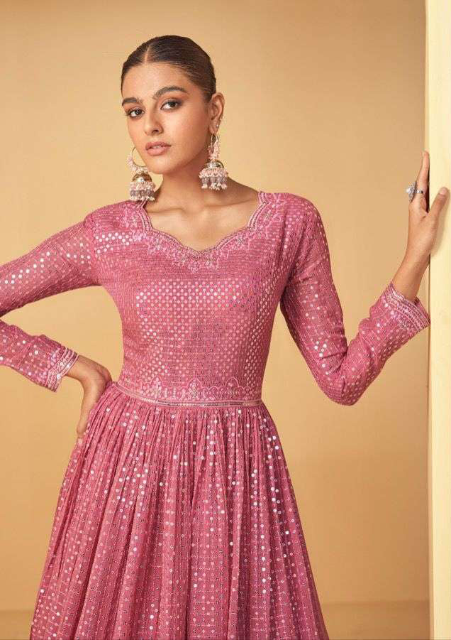 Elegant Light Pink Stitched Salwar Kameez with Embroidery