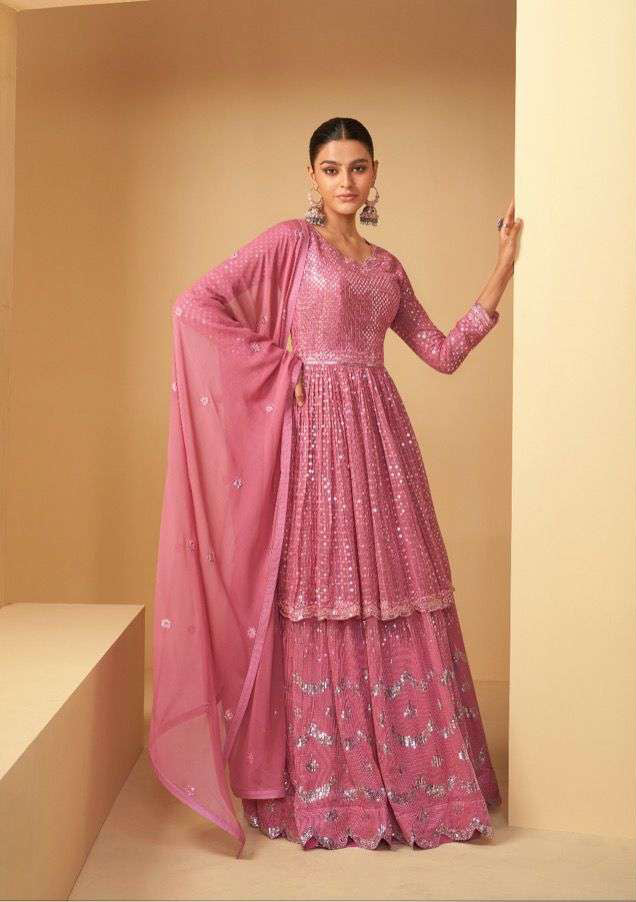 Elegant Light Pink Stitched Salwar Kameez with Embroidery