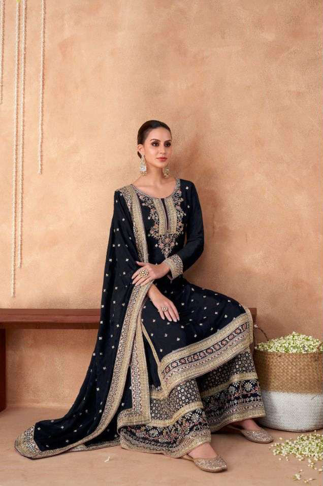 Full Stitched Salwar Kameez in Classic Black