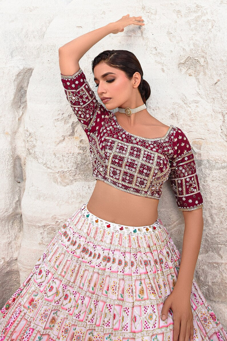 Designer White Lehenga Choli