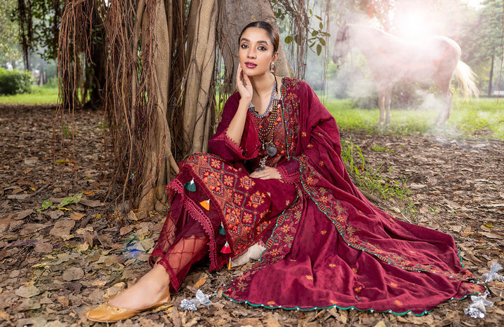 Red Embroidered Pakistani Salwar Suit