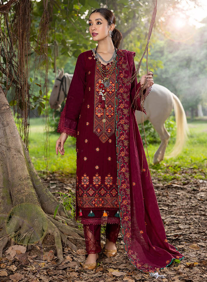Red Embroidered Pakistani Salwar Suit