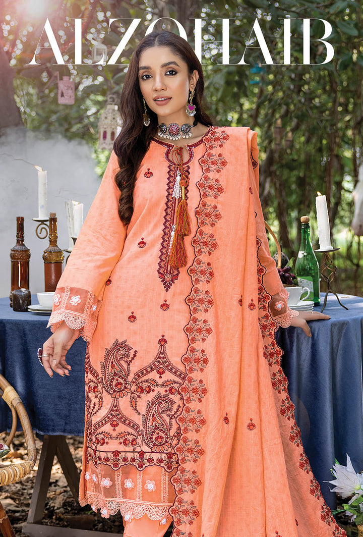 Orange Embroidered Pakistani Salwar Suit