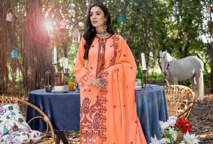 Orange Embroidered Pakistani Salwar Suit