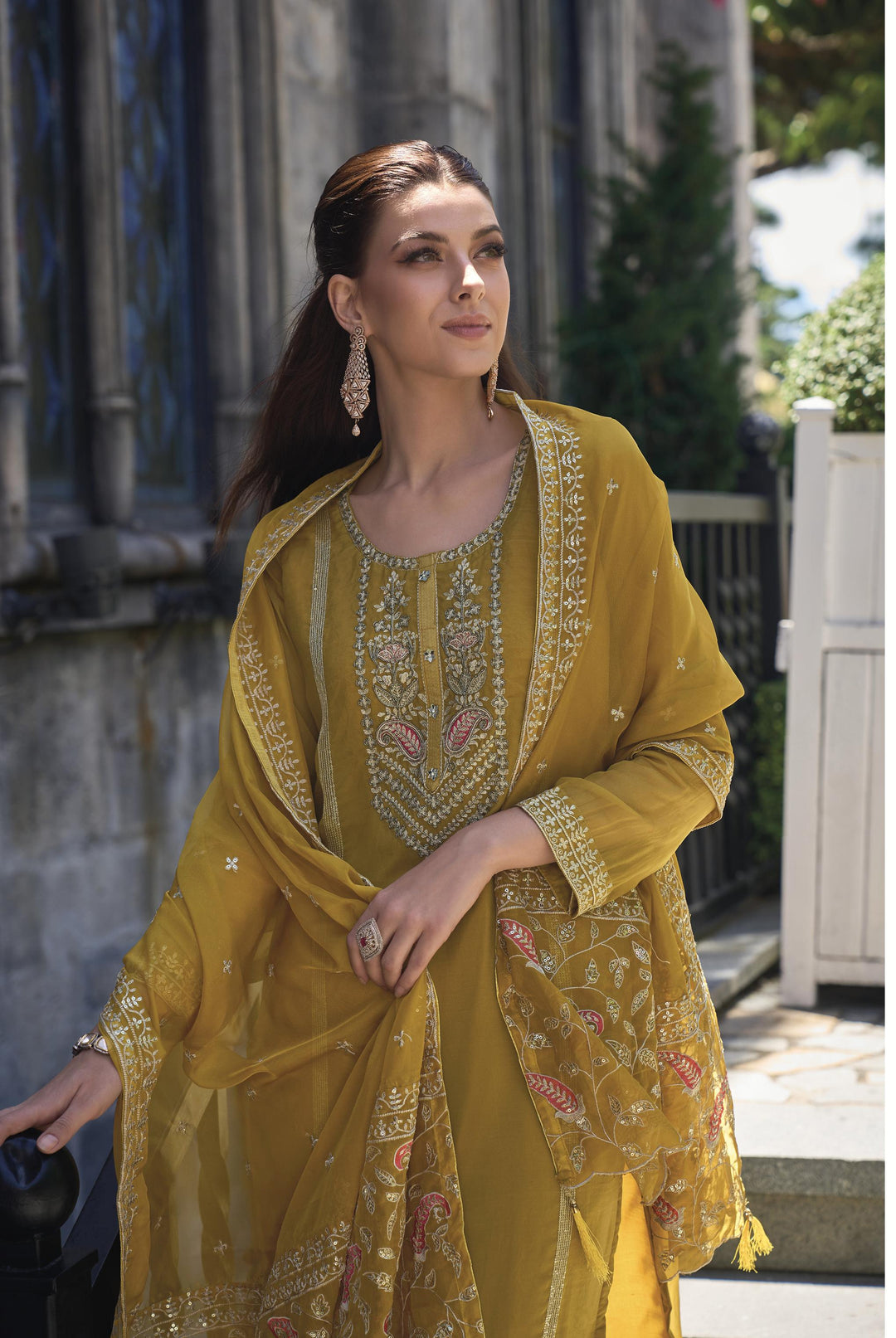 Readymade Designer Party Wear Salwar Kameez in Yellow