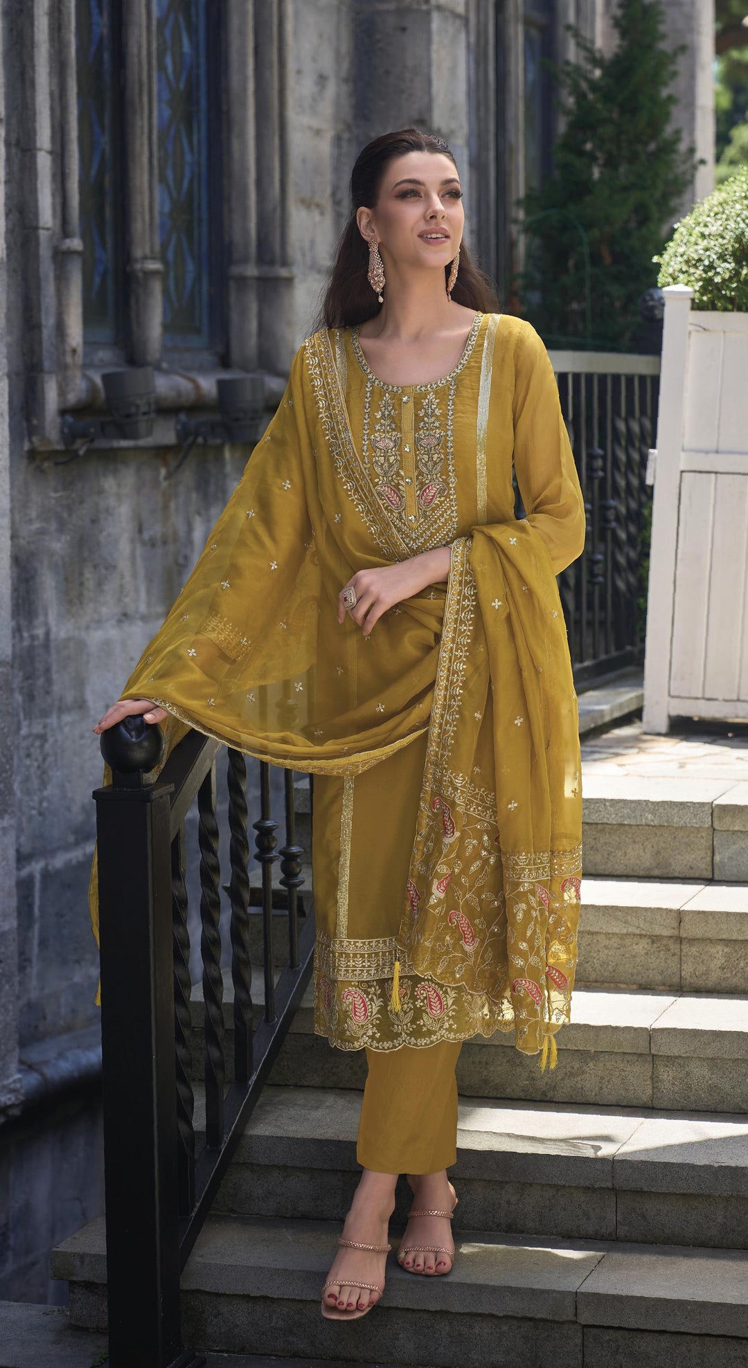Readymade Designer Party Wear Salwar Kameez in Yellow
