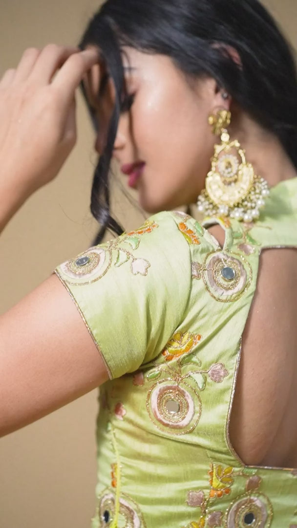 Mehndi Green Designer Lehenga Choli