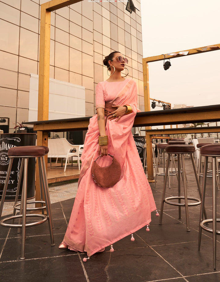 Exquisite Dark Pink Indian Viscose Designer Sarees