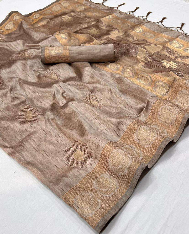 Exquisite Grey Banarasi Silk Sarees