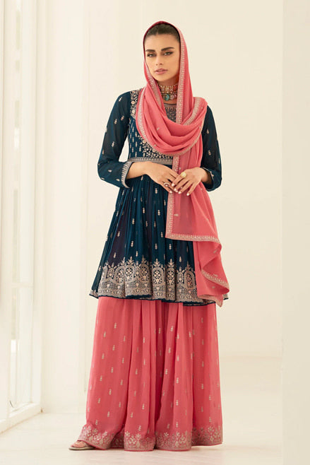 how to wear shawl with punjabi suit