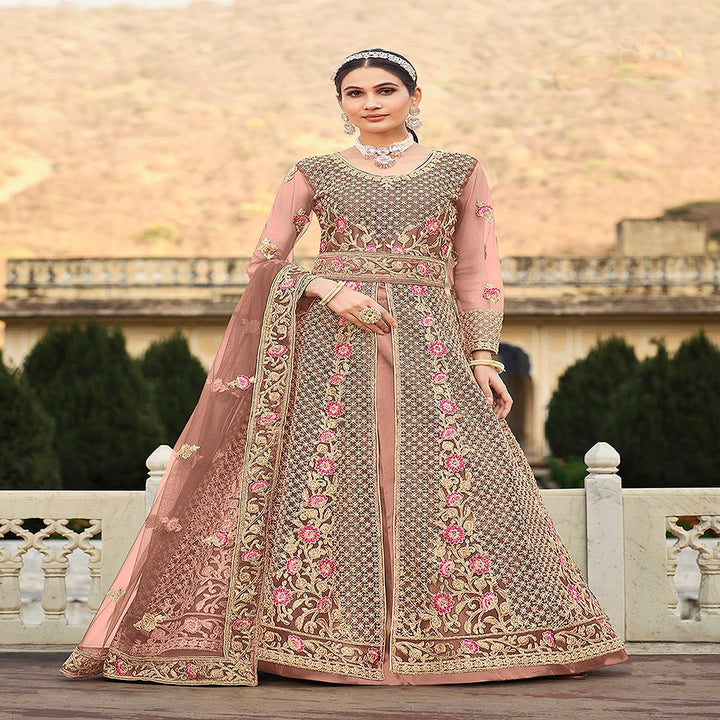 Designer Gown Ivory Pink  Anarkali Suit