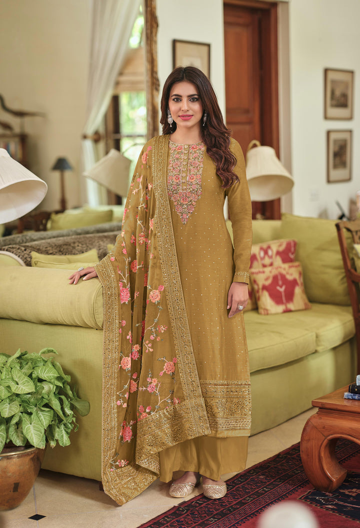 Readymade Radiant Golden Designer Salwar Kameez