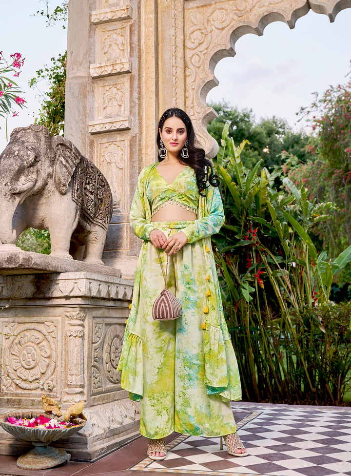 Stylish Light Green Silk Co-ord Set Salwar Suit