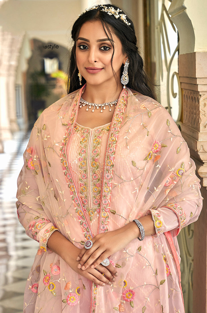 Readymade Radiant in Light Peach Designer Salwar Kameez