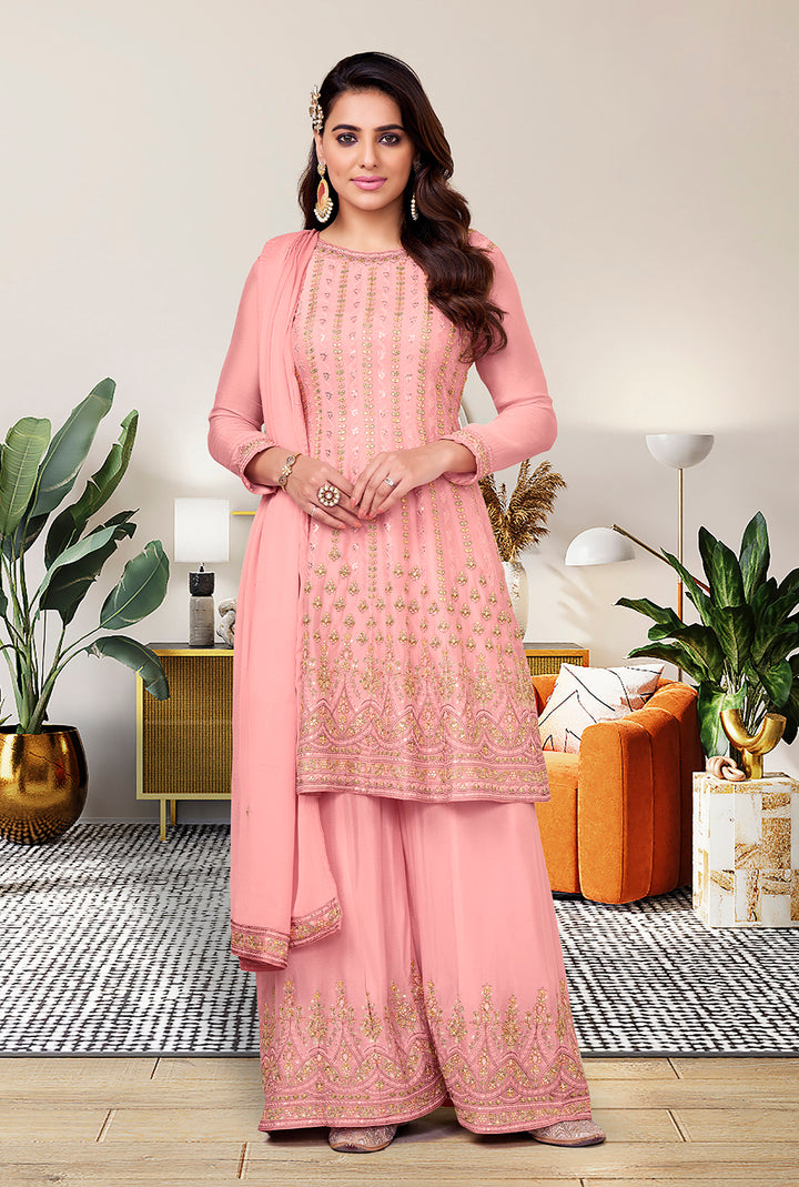 Readymade Elegant Pink Designer Salwar Kameez