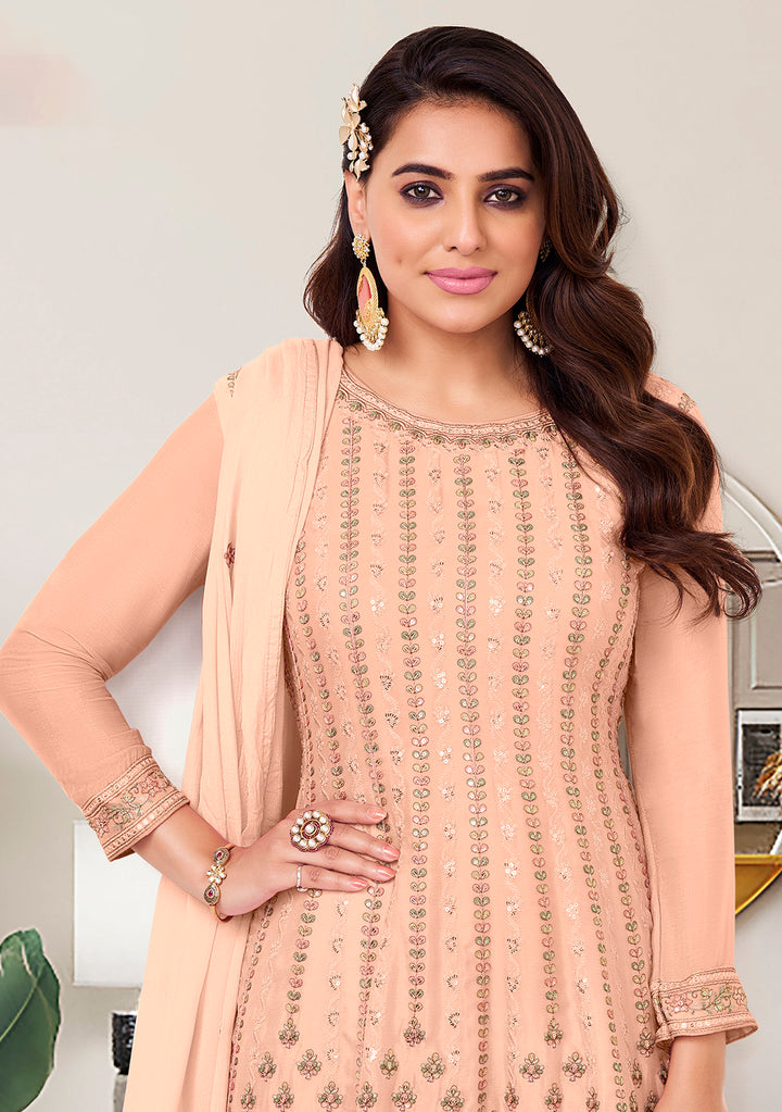 Readymade Sublime Peach Designer Salwar Kameez