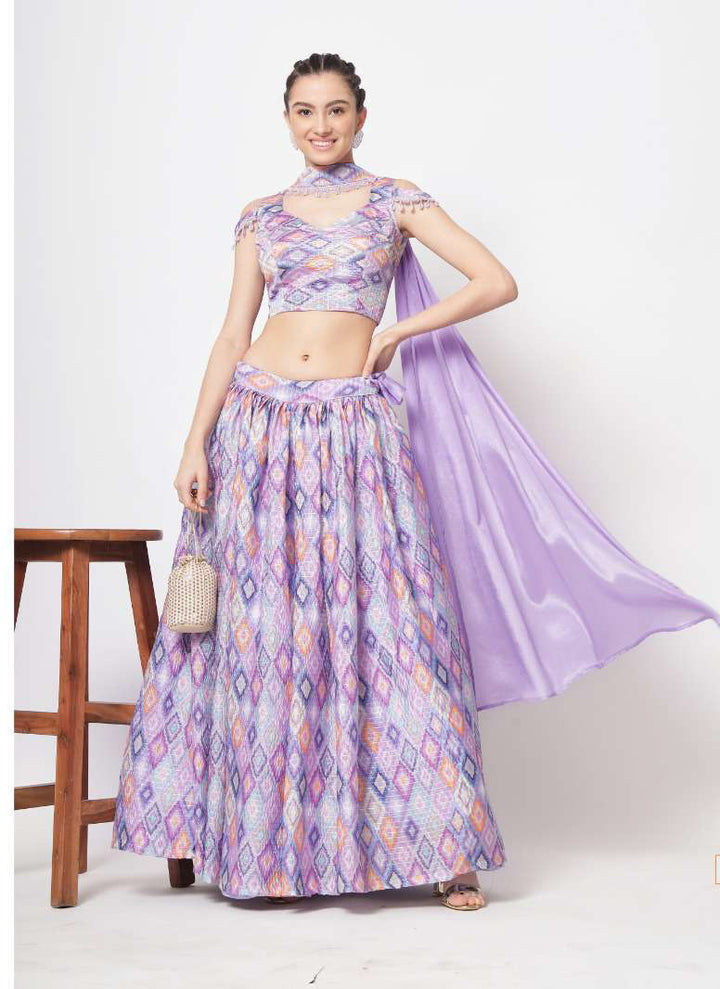 Enchanting Light Purple Partywear Lehenga Choli