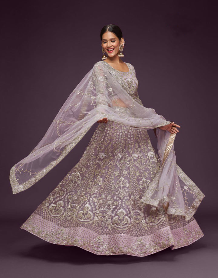 Exquisite Bridal Lehenga Choli in Purple