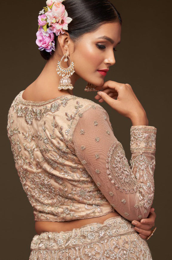 Sophisticated Beige Bridal Lehenga Choli