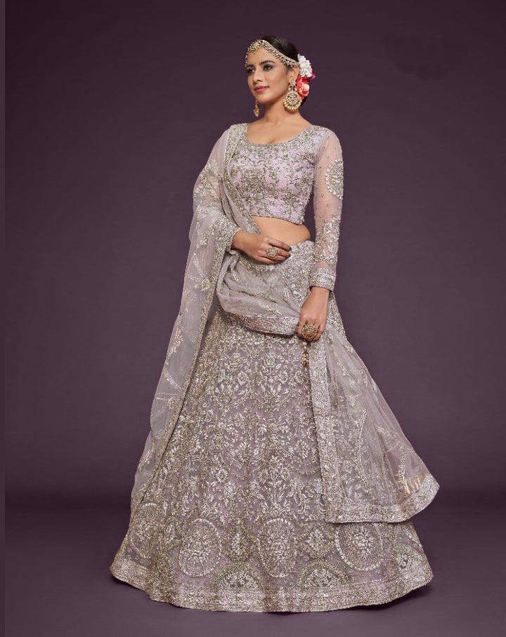 Exquisite Plum Bridal Lehenga Choli