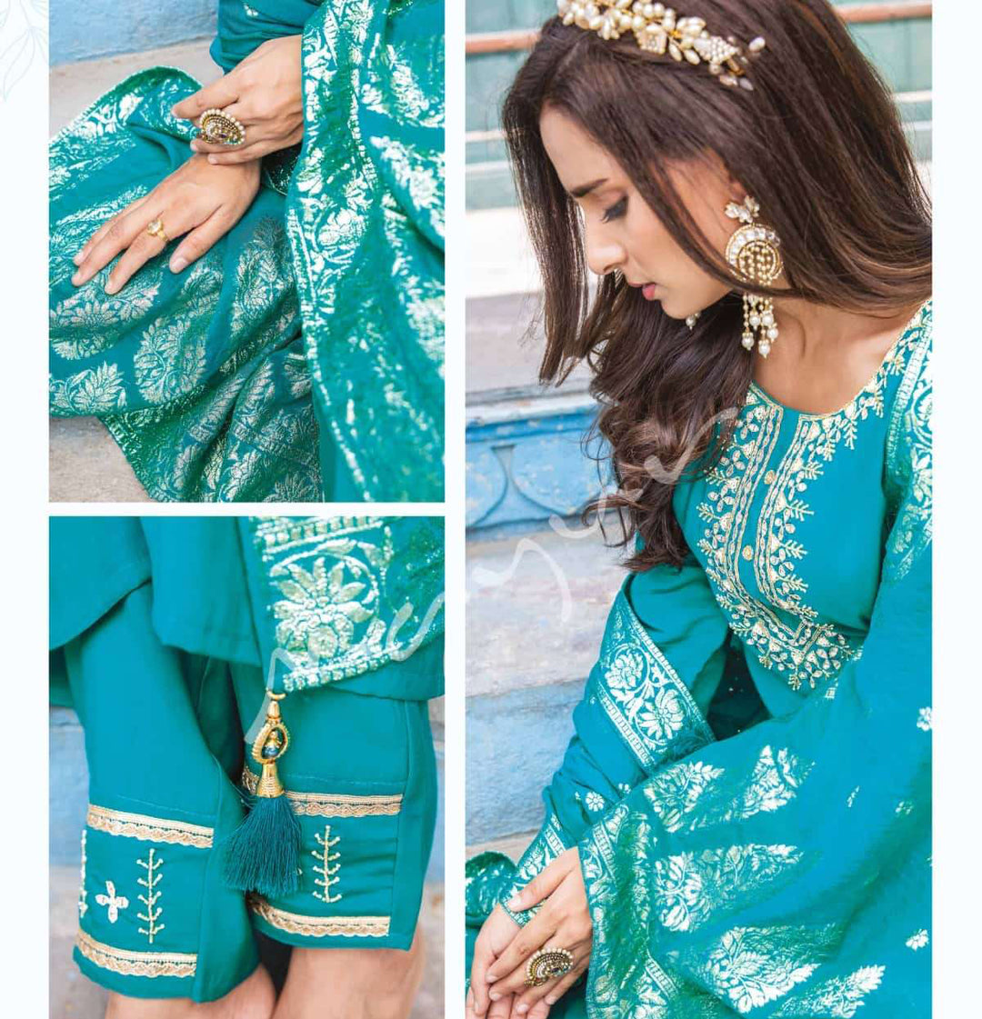 Designer Ready Wear Salwar Kameez in Bottle Green