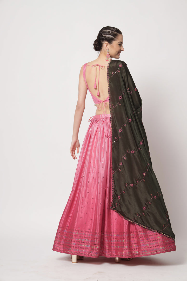 Stunning Pink Partywear Lehenga Choli