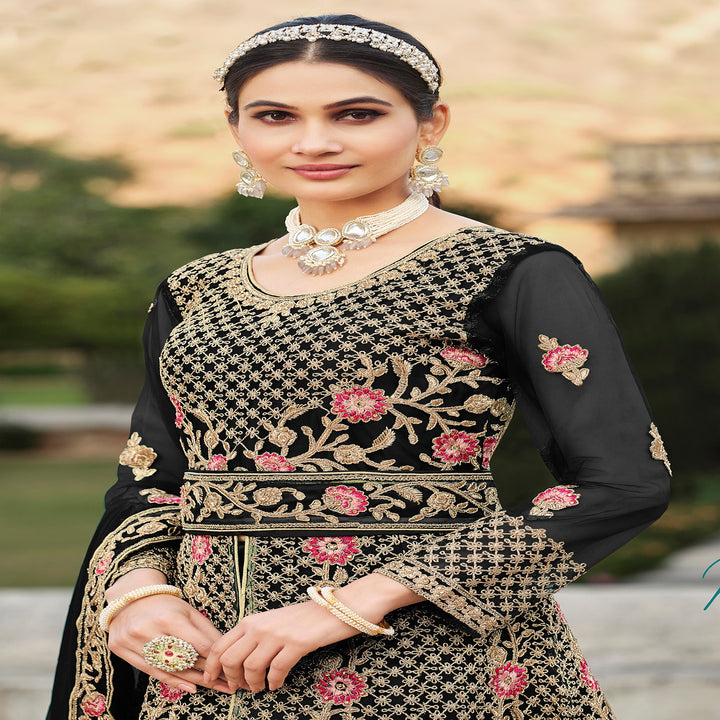 Designer Gown Anarkali Suit Black - Ethnic Gallery