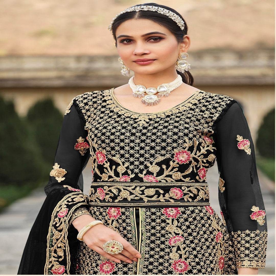 Designer Gown Anarkali Suit Black - Ethnic Gallery