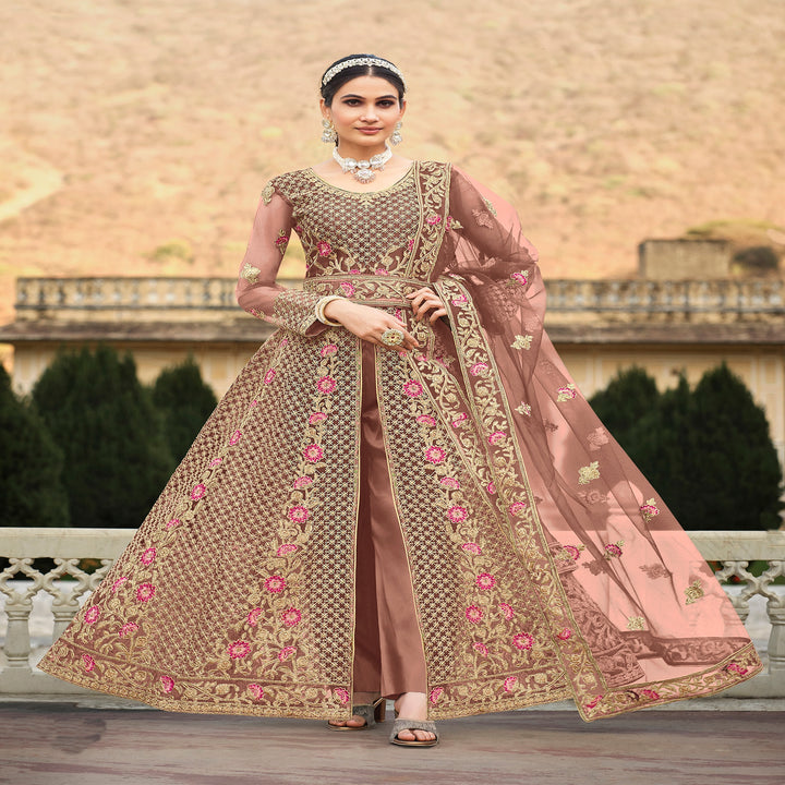 Designer Gown Ivory Pink  Anarkali Suit