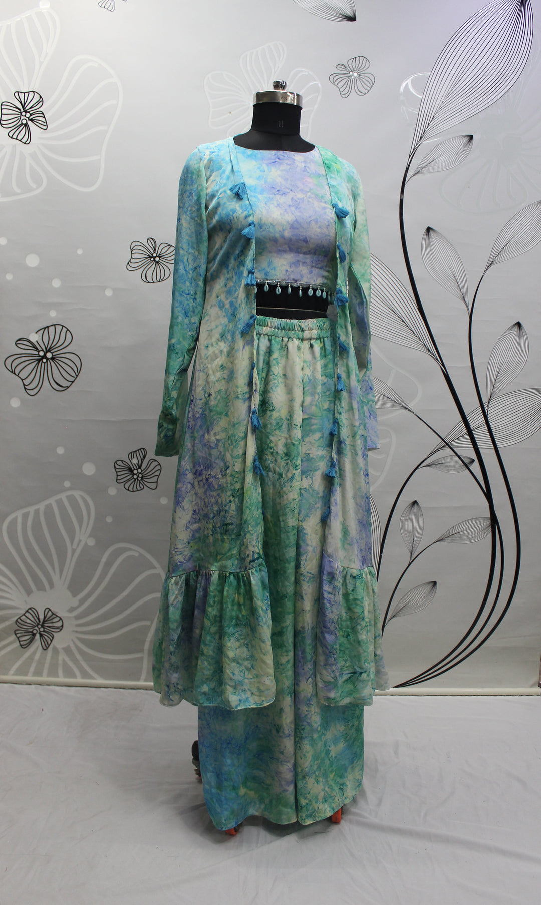 Stylish Sky Blue Silk Co-ord Set