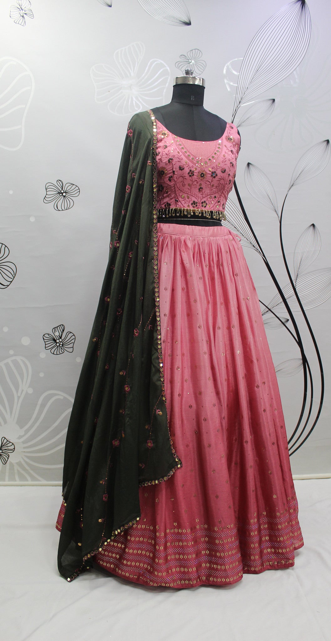 Stunning Pink Partywear Lehenga Choli