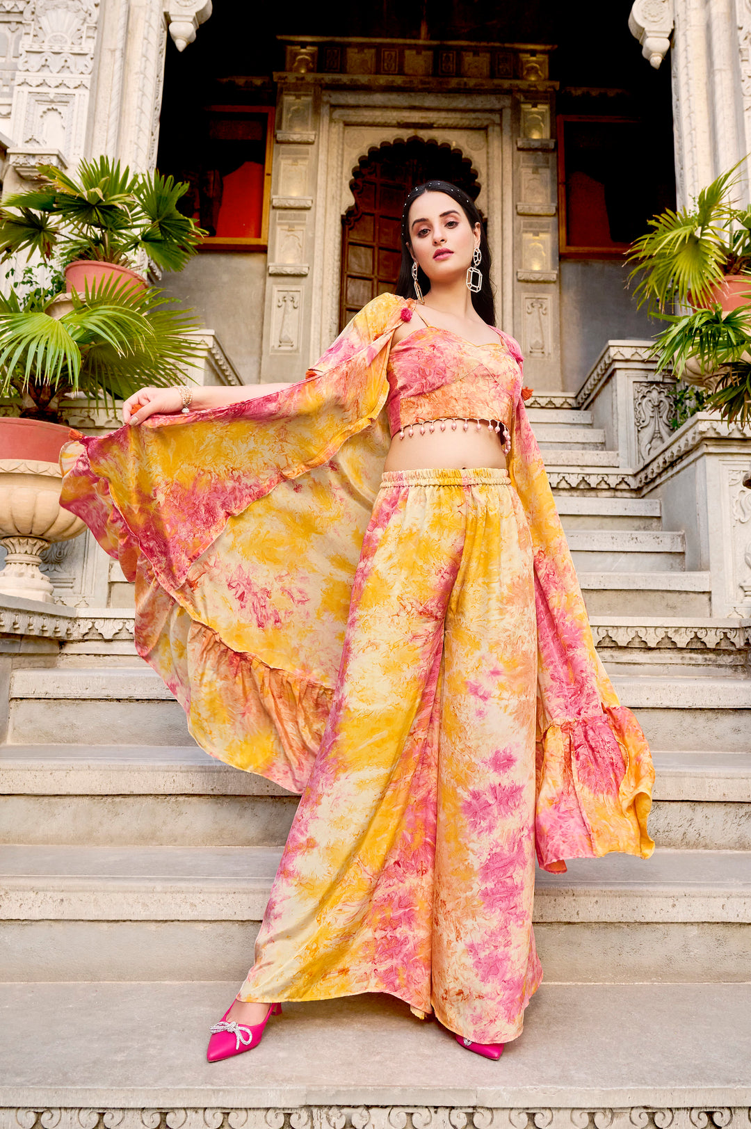 Stylish Yellow Silk Stitched Co-ord Set Salwar Suit