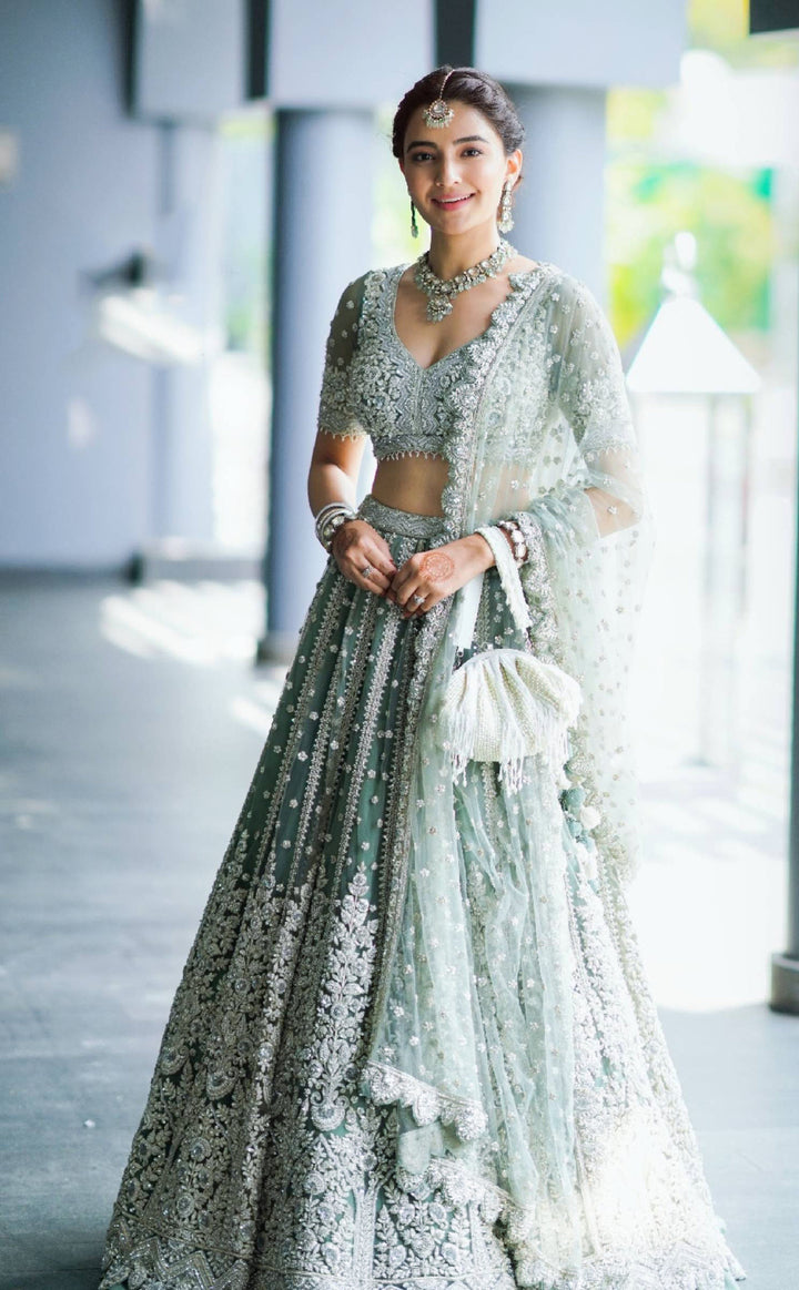 Stunning green Bridal Partywear Lehenga Choli