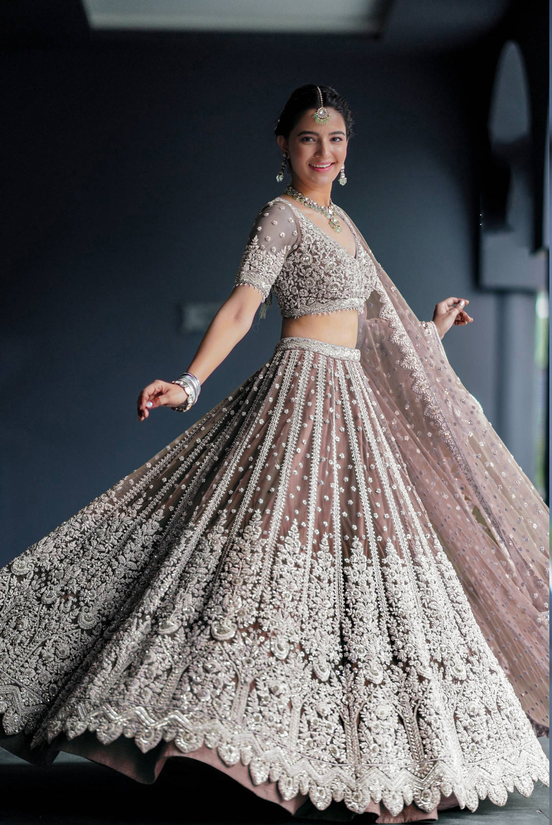 Stunning Plum Bridal Partywear Lehenga Choli