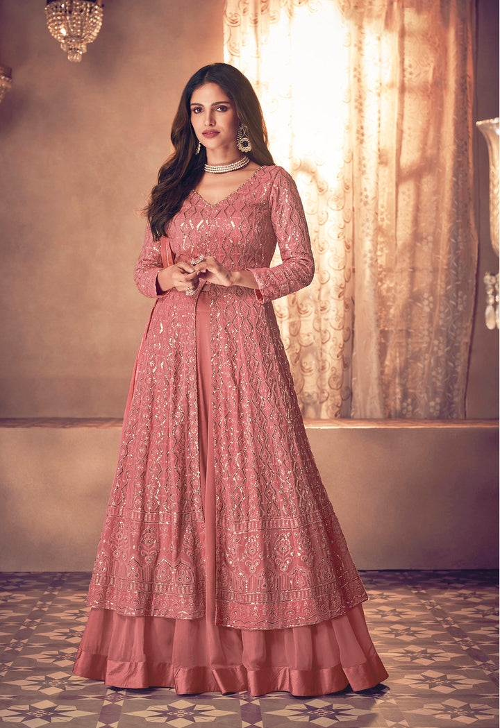 Designer Indian Anarkali in Pink