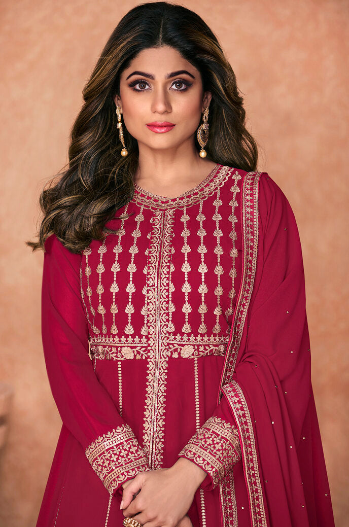 Classic Pink designer stitched Anarkali Suit