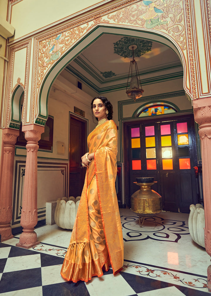 Radiant Saffron Orange Soft Tussar Saree