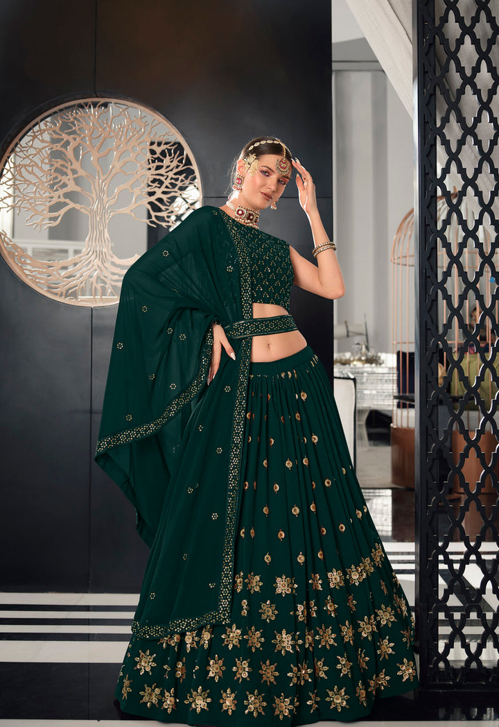 Enchanting Green Delight Indian Lehenga Choli in Green