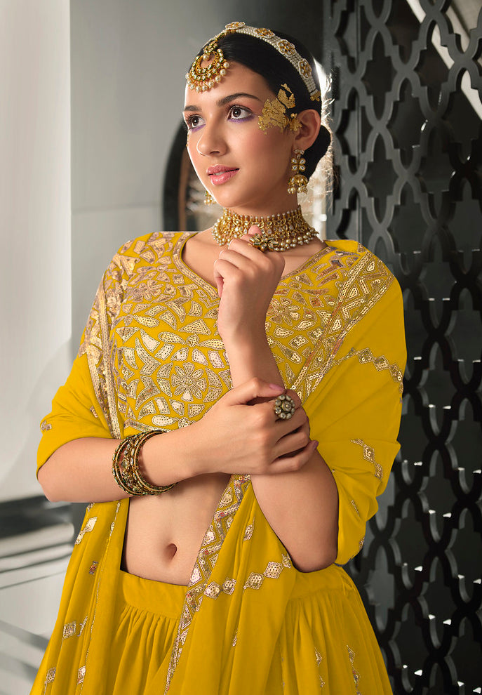 Indian Lehenga Choli in Yellow