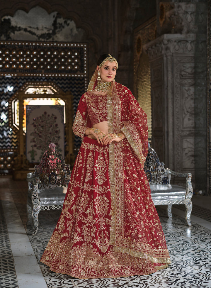 Stunning Red Bridalwear Wedding Lehenga Choli